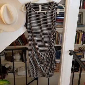 Striped Ruched Bodycon Dress